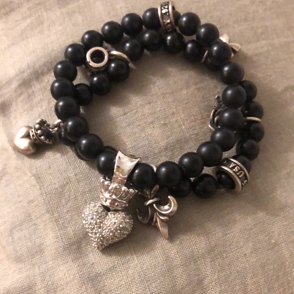 2 Queen Baby beaded Bracelets 925